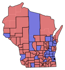 Assembly partisan representation
Democratic: 32 seats
Republican: 68 seats WI Assembly Partisan Map 1869.svg