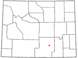 Location of Hanna, Wyoming