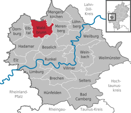 Kaart van Waldbrunn (Westerwald)