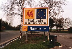 Motorways are attributed to Walloon Region in its territory. Wallonie-panneau-routier.jpg