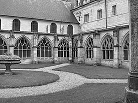 Cloisters and courtyard, Abbey of St Wandrille--Fontenelle Abbey WandrilleCloitre.JPG