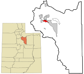 Wasatch County Utah incorporated and unincorporated areas Daniel highlighted.svg
