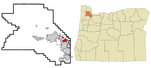 Washington County Oregon Incorporated ve Unincorporated alanlar Cedar Hills Highlighted.svg