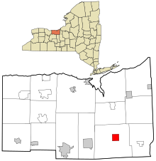 Wayne County New York incorporated and unincorporated areas Clyde highlighted.svg