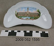 White bone dish with color transfer White Bone Dish With Color Transfer Image of the Palace of Manufactures.jpg