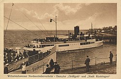 Steamer Grüßgott and the city of Rüstringen