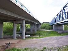 Wipfratalbrücken von A71, Eisenbahn-Neubaustrecke und L1047