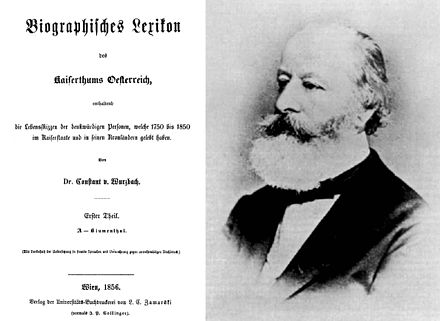 Endpapers to Biographisches Lexikon des Kaiserthums Osterreich Wurzbach, Constantin, Ritter von Tannenberg (1818-1893).jpg