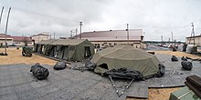 Tents used to house U.S. Pacific Command's (USPACOM) Deployable Joint Command and Control (DJC2) system during Operation Tomodachi