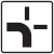 Zusatzzeichen 1002-10 - Verlauf der Vorfahrtsstraße an Kreuzungen (von unten nach links), StVO 1992.svg