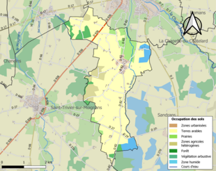 Kolorowa mapa przedstawiająca użytkowanie gruntów.