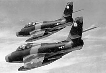 163rd Tactical Fighter Squadron - F-84F Thunderstreaks about 1967 in Vietnam War camouflage livery. 163d Tactical Fighter Squadron - F-84F Thunderstreaks about 1967.jpg