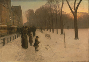 [en→uz]Childe Hassam, At Dusk (Boston Common at Twilight), 1886
