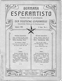 January 1905 edition of Germana Esperantisto 1905-01-ge-front.jpg