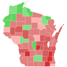 Tahun 1938 Wisconsin gubernur hasil pemilihan peta oleh county.svg