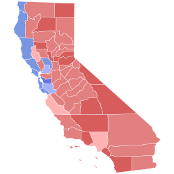 1988 Senat Amerika Serikat dalam pemilu di California hasil peta oleh county.svg