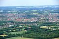 Dülmen, Kreis Coesfeld, NRW. Luftaufnahme vom Süden der Stadt. Das Bild entstand während des Münsterland-Fotoflugs am 1. Juni 2014. Hinweis: Die Aufnahme wurde aus dem Flugzeug durch eine Glasscheibe hindurch fotografiert.