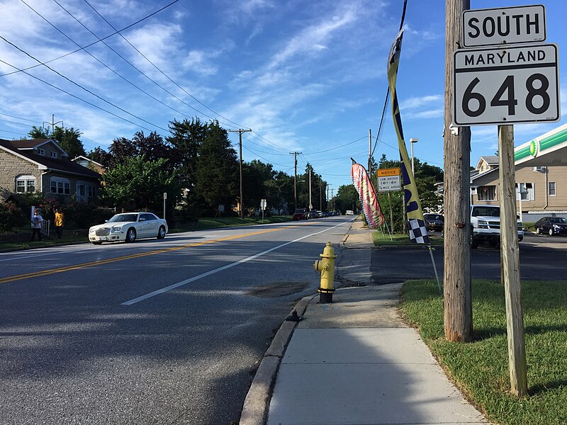 File:2016-08-15 08 37 44 View south along Maryland State Route 648 (Baltimore-Annapolis Boulevard) at Maryland State Route 168 (Nursery Road) in Linthicum, Anne Arundel County, Maryland.jpg