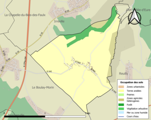 Kolorowa mapa przedstawiająca użytkowanie gruntów.