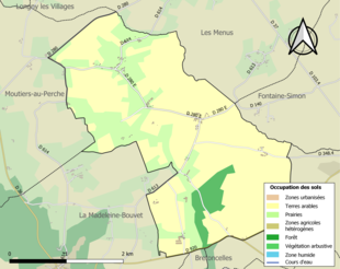 Kolorowa mapa przedstawiająca użytkowanie gruntów.