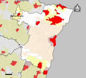 Ubicación de la zona de atracciones Sarre-Union en el departamento de Bas-Rhin.