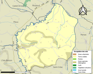 Kolorowa mapa przedstawiająca użytkowanie gruntów.