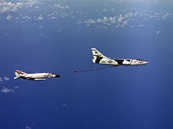 VAH-5 A-3B Skywarrior refuels an F-4B of VF-41 in 1964 A-3B of VAH-11 refuels F-4B of VF-41 in 1964.jpeg