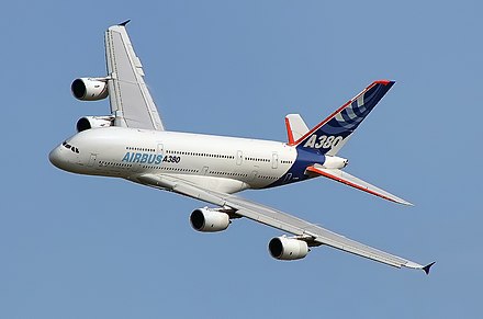 The Airbus A380, the world's largest airliner