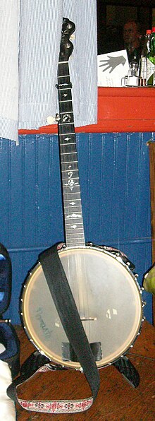 Adrienne Young's banjo Little Grill Collective Harrisonburg VA June 2008.jpg