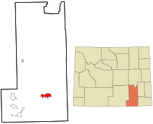 Albany County Wyoming incorporated and unincorporated areas Laramie highlighted.svg