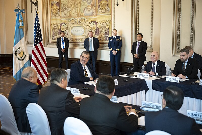 File:Alejandro Mayorkas of the Department of Homeland Security visits Guatemala City on March 20, 2024 - DHS Secretary Alejandro Mayorkas Participates in a Bilateral Meeting with the President of Guatemala (53602209577).jpg