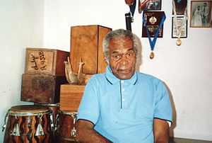 Amador Ballumbrosio, musician and dancer Amador Ballumbrosio chez lui a El Carmen.JPG