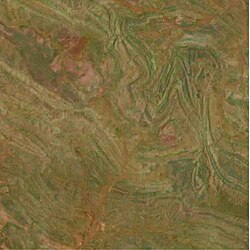 Landsat image centered on Amelia Creek structure. Image is 20 km wide. Amelia Creek structure LC08 L1TP 102074 20231231 20240109 02 T1 refl.jpg