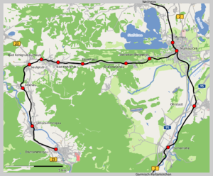 Section of the Murnau – Oberammergau railway line