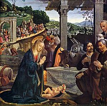 Adoration of the Shepherds by Domenico Ghirlandaio, 1485 Anbetung der Hirten.jpg