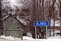 Русский: Дорожный знак в Вейсеяе, указатель озера Анча.