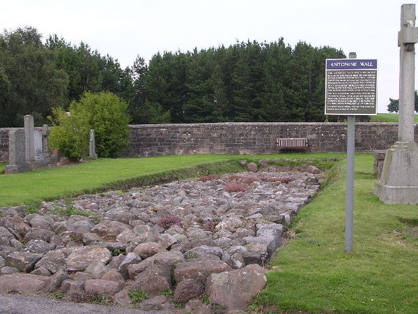 Stone foundation of the Wall in Bearsden, Glasgow