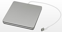 The optional Apple USB SuperDrive DVD drive Apple-USB-SuperDrive.jpg