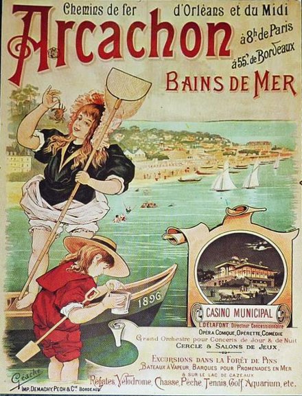An old 1900 advertisement for Arcachon