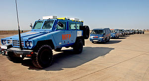 Armored vehicle from the UN World Food Program.JPG