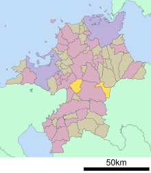 Fukuoka Prefecture'daki Asakura Bölgesi.svg