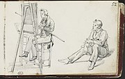 Un peintre et un jeune homme assis, Louvre Museum.