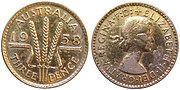 Thumbnail for Threepence (Australian coin)