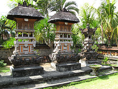 Sanggah kemulan, pemrajan or merajan, small familial house shrines to honor the households' ancestor.
