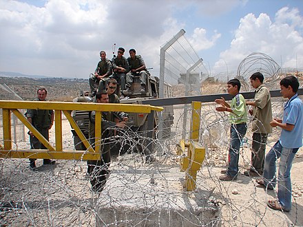 A barrier gate at Bil'in, West Bank, 2006