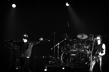 Gothic rock band Bauhaus performing live in August 2006
