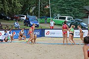 Deutsch: Beachhandball Europameisterschaften 2019 (Beach handball Euro); Tag 3: 4. Juli 2019 – Frauen, Platzierungsrunde Gruppe IV, Russland-Slowenien 2:0 (18:11, 20:16) English: Beach handball Euro; Day 3: 4 July 2019 – Women Consolation Round Group IV – Russia-Slovenia 2:0 (18:11, 20:16)