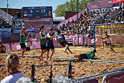 Deutsch: Beachhandball bei den Olympischen Jugendspielen 2018; Tag 7, 13. Oktober 2018; Jungen, Halbfinale – Argentinien-Portugal 1:2 English: Beach handball at the 2018 Summer Youth Olympics at 13 October 2018 – Boys Semifinal – Argentina-Portugal 1:2