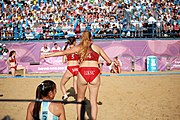 Deutsch: Beachhandball bei den Olympischen Jugendspielen 2018 in Buenos Aires; Tag 7, 13. Oktober 2018; Mädchen, Finale Argentinien-Croatien 2:0 English: Beach handball at the 2018 Summer Youth Olympics in Buenos Aires at 13 October 2018 – Girls Gold Medal Match – Argentina-Croatia 2:0 Español: Handball de playa en los Juegos Olimpicos de la Juventud Buenos Aires 2018 en 13 de octubre de 2018 – Partido por la medalla de oro femenino - Argentina-Croacia 2:0