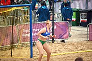 Deutsch: Beachhandball bei den Olympischen Jugendspielen 2018; Tag 6, 12. Oktober 2018; Mädchen, Hauptrundenspiel – Ungarn-Niederlande 2:1 English: Beach handball at the 2018 Summer Youth Olympics at 12 October 2018 – Girls Main Round – Hungary-Netherlands 2:1